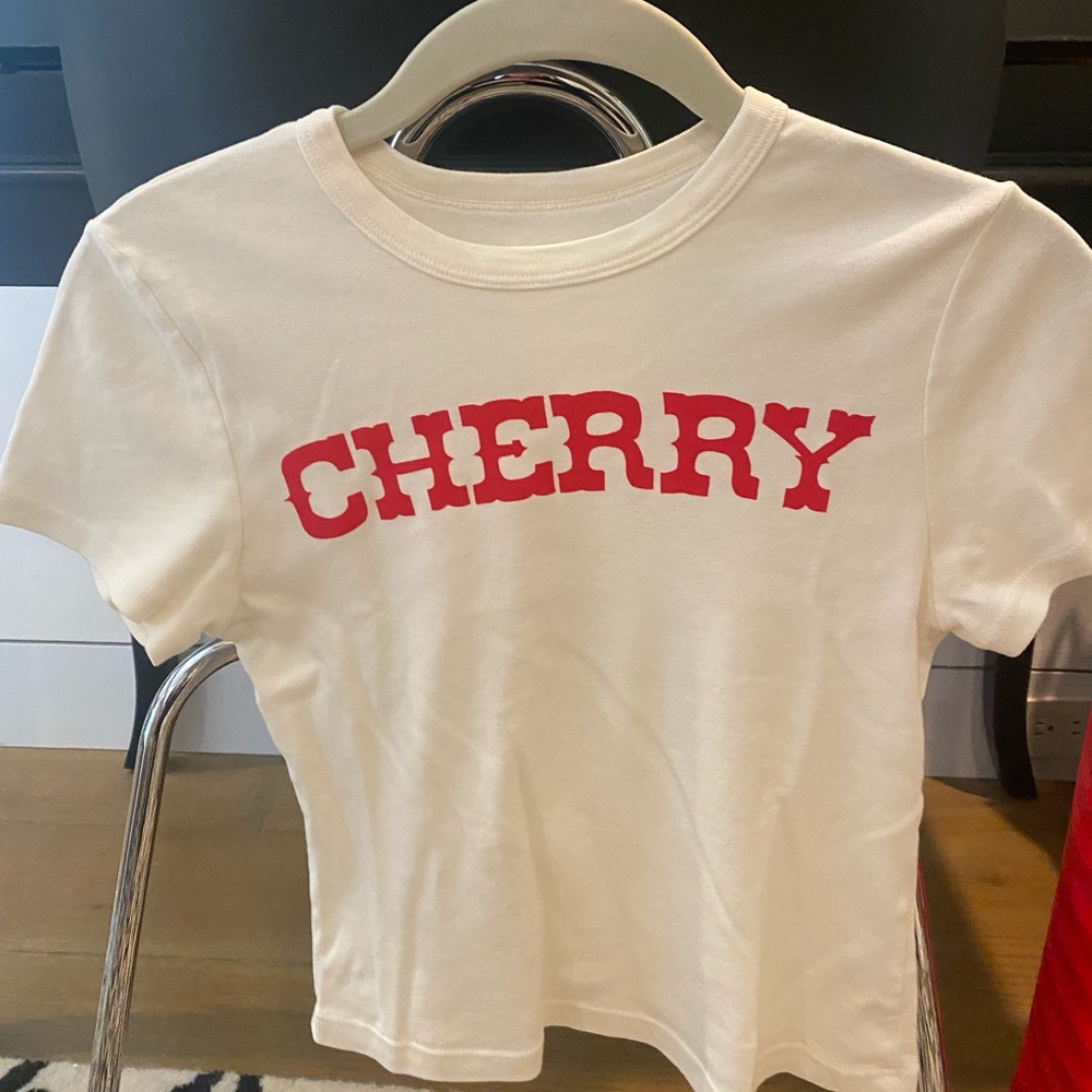 Cherry LA baby white tee